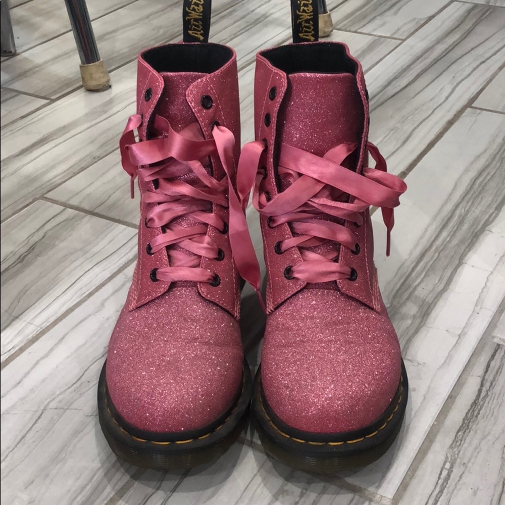 Sparkly pink Dr Martens
